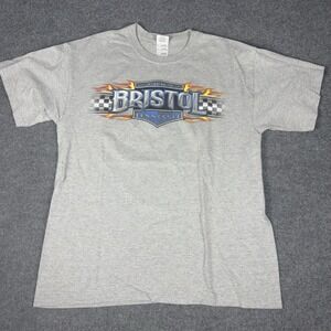 Vintage 2009 Bristol Motor Speedway NASCAR Double-Sided Shirt Men's L Y2K